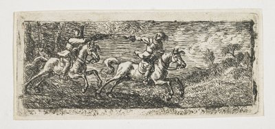 Dos jinetes luchando de Pieter van Laer