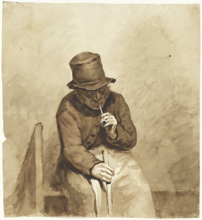 Hombre sentado fumando de Pieter van Loon