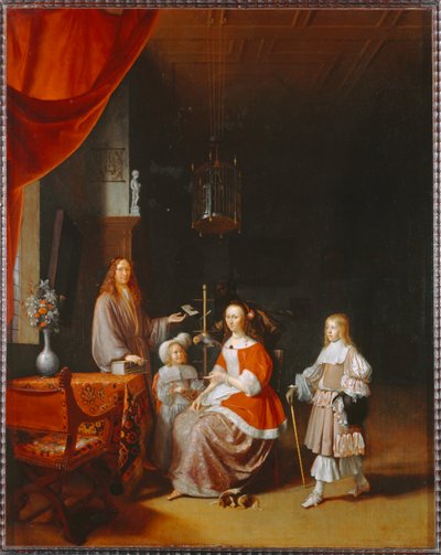 Frans Meerman, secretario municipal de Leiden y su familia ... de Pieter van Slingelandt