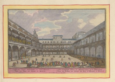 Patio del Palacio Real de Madrid El Palacio Real de Madrid; en exhibición en Binnenplaats (título sobre el objeto) Theatrum Hispaniae (...) (título de serie) de Pieter van den Berge