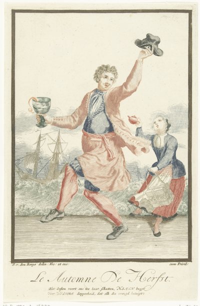 Bailando con un rummer en la mano Le Automne / The Autumn (título sobre el objeto) Las cuatro estaciones (título de la serie) de Pieter van den Berge