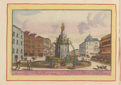 Fuente en la Plaza Puerta del Sol de Madrid La Fuente, en la Plaza del Son, en Madrid (título sobre objeto) Theatrum Hispaniae (...) (título de serie) de Pieter van den Berge