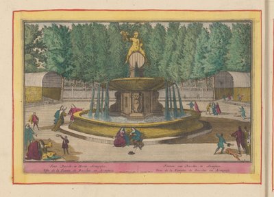 Fuente de Baco en los jardines del Palacio Real de Aranjuez Fuente de Baco, en Aranjues (título sobre objeto) Theatrum Hispaniae (...) (título de serie) de Pieter van den Berge