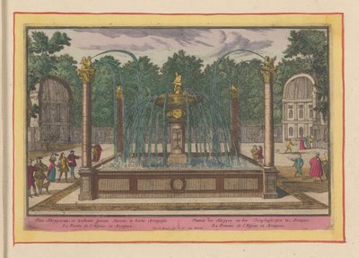 Fuente del Extracto de Espina en los Jardines del Palacio Real de Aranjuez Fuente del Harpyen y el Toonpluysertjen en Aranjues (título sobre objeto) Theatrum Hispaniae (...) (título de serie) de Pieter van den Berge