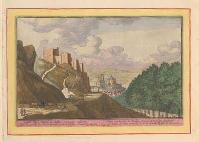 Vista de la Alcazaba y la Catedral de Granada Gesigt del castillo de Rooden Tooren y Granades Hoofdkerk (título sobre el objeto) Theatrum Hispaniae (...) (título de serie) de Pieter van den Berge