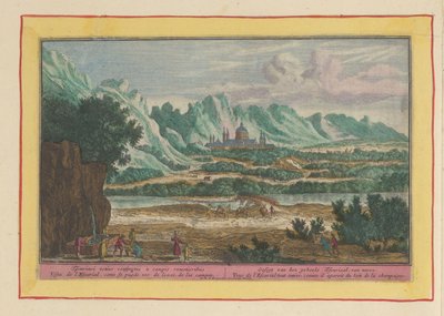 Paisaje con Escorial Gesigt de todo el Escurial, desde lejos (título sobre objeto) Theatrum Hispaniae (...) (título de serie) de Pieter van den Berge