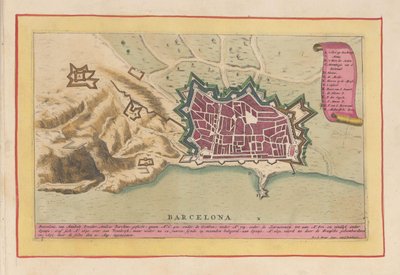 Plattegrond de Barcelona Barcelona (título sobre objeto) Teatro de España (...) (título de serie) de Pieter van den Berge