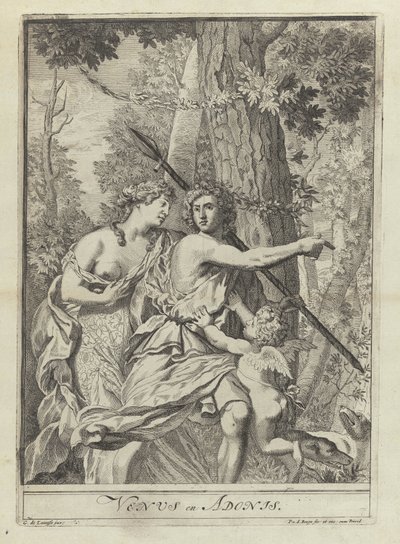 Imagen 11 de una serie de ejemplos de dibujos con Venus y Adonis de Pieter van den Berge