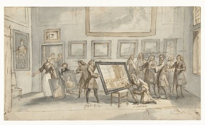 El príncipe Eugenio de Saboya en casa del marchante de arte J.P. Zomer de Pieter van den Berge