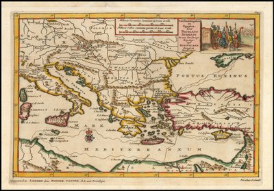 Mapa del Mediterráneo oriental de 1700 por Pieter van der Aa de Pieter Van der Aa