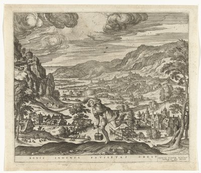 La pobreza dificulta el progreso de las mentes ingeniosas Bonis ingenys paupertas obest (título sobre objeto) de Pieter van der Borcht (I)