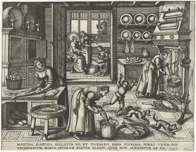 Cristo en la casa de Marta y María de Pieter van der Borcht (I)
