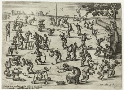 juegos para niños Juego de monos (título de la serie) de Pieter van der Borcht (I)