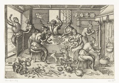 cocina flaca Juego de monos (título de la serie) de Pieter van der Borcht (I)
