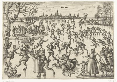 patinaje sobre hielo Juego de monos (título de la serie) de Pieter van der Borcht (I)