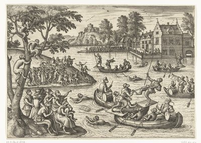 justas en el agua Juego de monos (título de la serie) de Pieter van der Borcht (I)