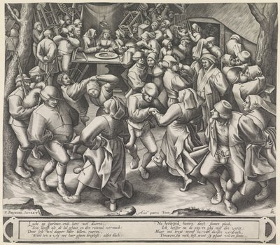 Baile en la boda de la granja de Pieter van der Heyden