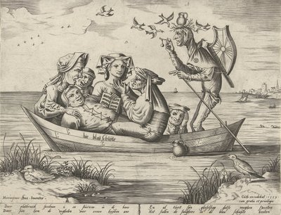 el barco azul Bie blau schuijte (título sobre objeto) de Pieter van der Heyden