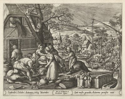 Otoño Otoño (título en objeto) Las cuatro estaciones (título de la serie) de Pieter van der Heyden