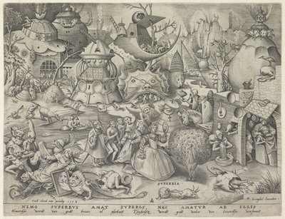 Orgullo Superbia (título sobre objeto) Los siete pecados capitales (título de la serie) de Pieter van der Heyden
