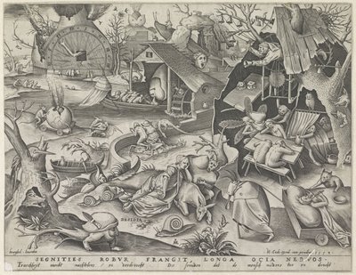 pereza Desidia (título sobre objeto) Los siete pecados capitales (título de la serie) de Pieter van der Heyden