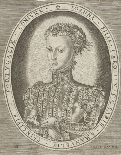 Retrato de Juana de Habsburgo Retratos de gobernantes (título de la serie) de Pieter van der Heyden