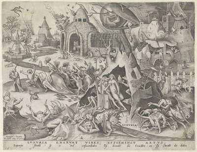 lujuria Luxuria (título sobre objeto) Los siete pecados capitales (título de la serie) de Pieter van der Heyden