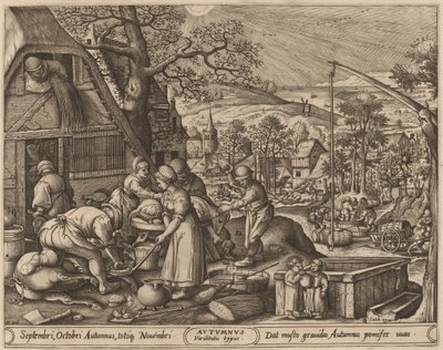 Otoño de Pieter van der Heyden after Hans Bol