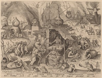 Avaricia de Pieter van der Heyden after Pieter Bruegel the Elder