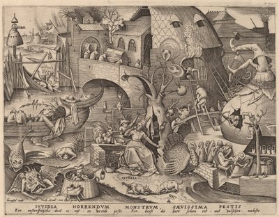 Envidia de Pieter van der Heyden after Pieter Bruegel the Elder