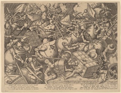 La Batalla de las Bolsas de Dinero y las Cajas Fuertes de Pieter van der Heyden after Pieter Bruegel the Elder