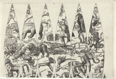 Mapa de parte del zodiaco de Pieter van der Keere