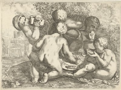 Bacanal con cinco amorcillos de Pieter van der Plas (II)