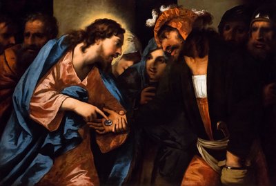 El pago del tributo, hacia 1650/60 (Óleo sobre lienzo) de Pietro (1605-78) Della Vecchia