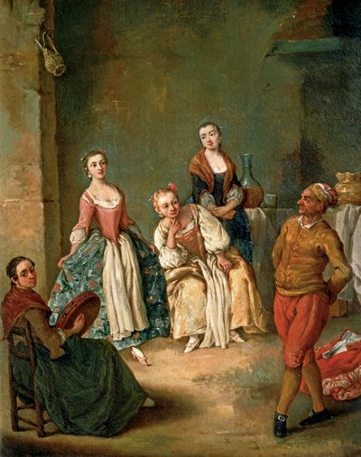 Danza de la Furlana ... (pintura sobre lienzo) de Pietro (circle of) Longhi