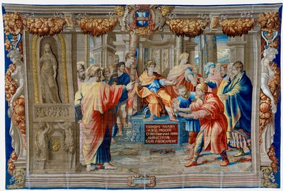 Tapiz del siglo XVII que representa la ceguera del hechicero Elima de Pietro 1579 1669 Fevère