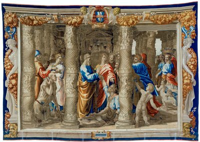 Tapiz del siglo XVII que representa la curación del lisiado de Pietro 1579 1669 Fevère