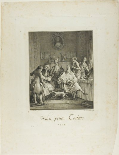 El pequeño tocador, del Monumento del Traje Físico y Moral de finales del siglo XVIII de Pietro Antonio Martini