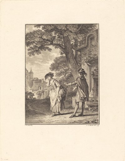 Le Devin du Village (Colette Llorando) de Pietro Antonio Martini after Jean Michel Moreau
