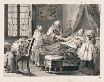 Extremaunción de Los Siete Sacramentos de Pietro Antonio Novelli