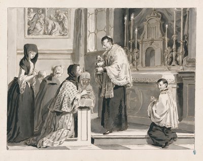 Sagrada Comunión o La Eucaristía de Los Siete Sacramentos de Pietro Antonio Novelli