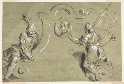 Proyecto para parte de una decoración pintada de Pietro Antonio Novelli