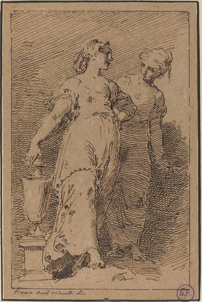 Dos mujeres jóvenes de Pietro Antonio Novelli