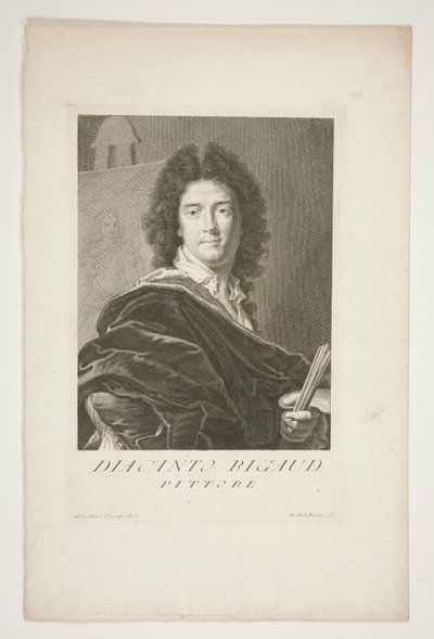 Retrato de Hyacinthe Rigaud de Pietro Antonio Pazzi