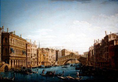 El Gran Canal mirando al norte hacia el puente de Rialto de Pietro Bellotti