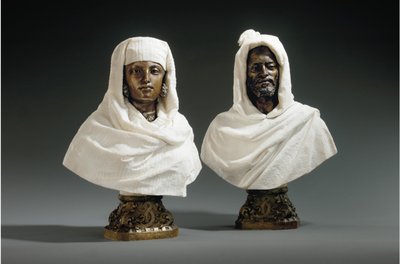 Bustos de un jeque y una jequesa, c.1865-70 de Pietro Calvi