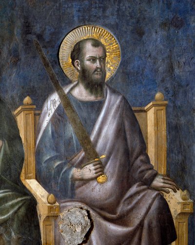 El Juicio Final: detalle del apóstol San Pablo de Pietro Cavallini