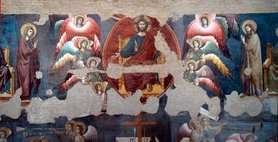 El Juicio Final El Cristo tronante rodeado de ángeles. (detalle) Fresco de Pietro de Cerroni llamado Cavallini (activo alrededor de 1273-1321) 1293 Roma, Santa Cecilia en Trastevere de Pietro Cavallini