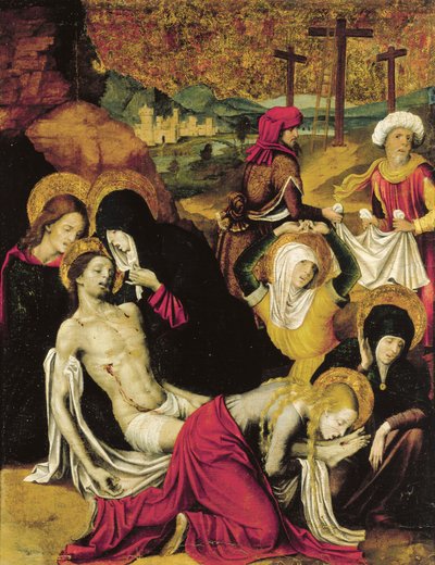 Deposición de Cristo, o Piedad de Tánger, de Pietro Cavaro (activo 1508-1538), temple sobre tabla de Pietro Cavaro