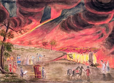 Sir William Hamilton (1730-1803) Estudiando la erupción del Vesubio en 1771 de Pietro Fabris